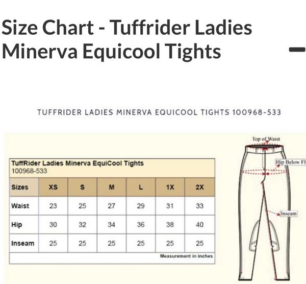 TUFFRIDER LADIES MINERVA EQUICOOL FULL SEAT TIGHTS