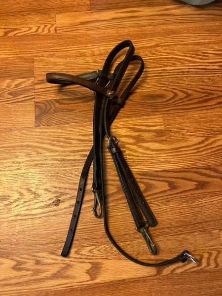 Western leather headstall clip on