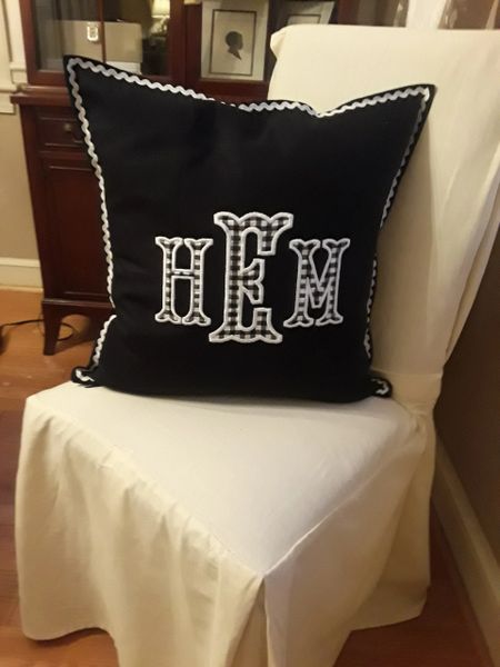 Applique 2025 monogram pillow