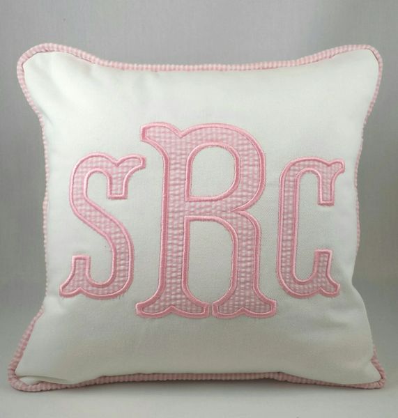 Southern Home Blanks Pink Seersucker Embroidery Blanks (pillow wraps)