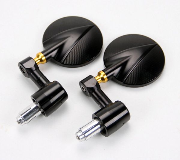 Round 7/8" 22mm Anodized Handle bar End Rearview Mirrors Motorcycle
