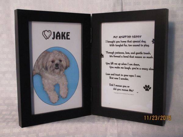 Adopted / Rescue Pet - Double Frame for Picture and Poem
