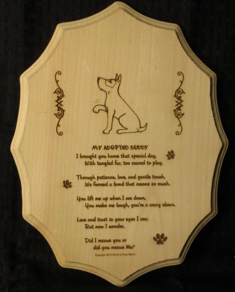 Adopted / Rescue Dog - Adoption Poem - Scalloped Edge