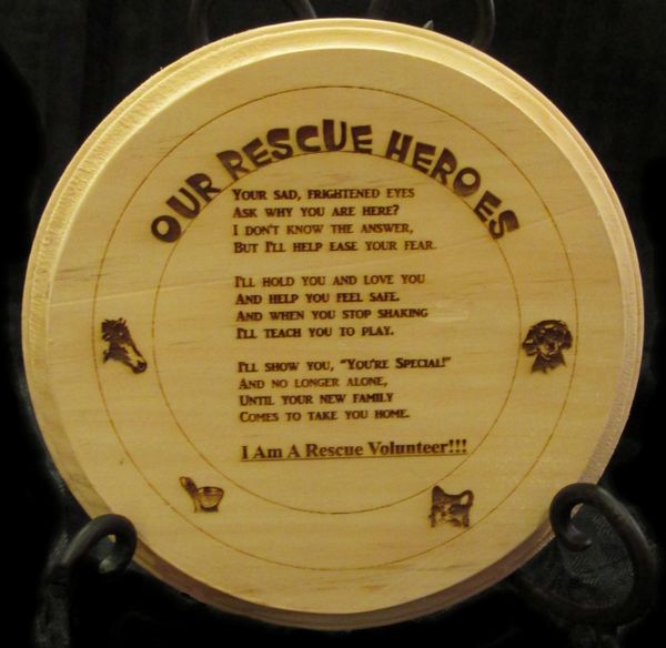 Rescue Pet Volunteers Plaque - Our Heroes