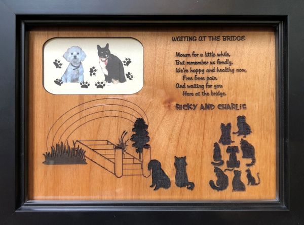 Waiting at the Bridge Pet Engraved Plaque - 5x7