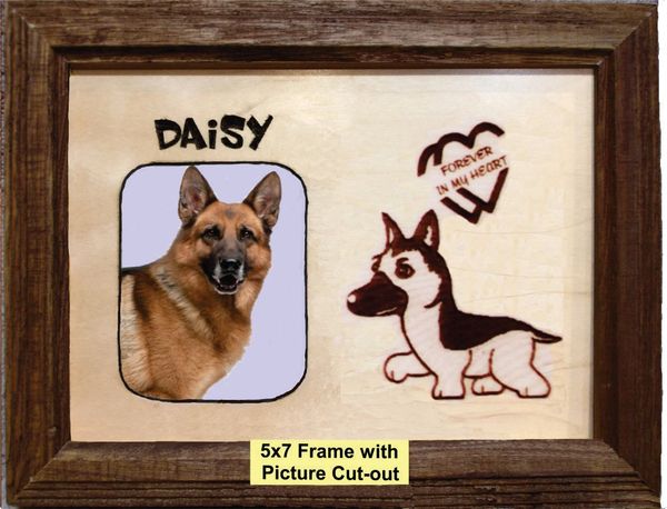 Lost Dog Custom Breed Engraved Wood Picture in Frame - Forever in My Heart (8x10)