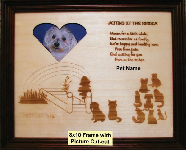 Waiting at the Bridge Pet Engraved Plaque - 8x10