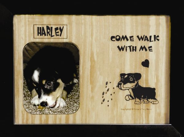 Custom Dog Breed Engraved Wood Picture in Frame - Come Walk with Me (8x10)