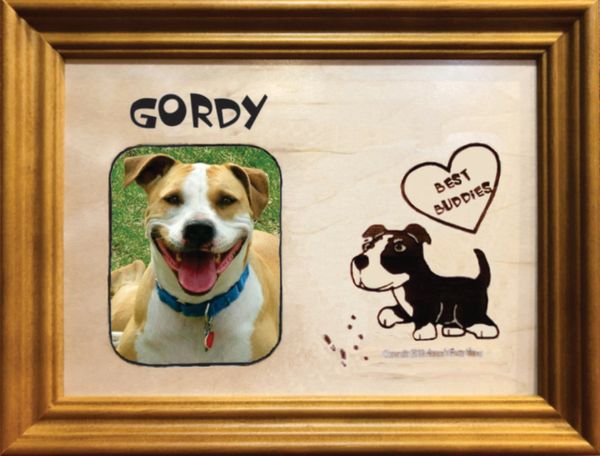 Custom Dog Breed Engraved Wood Picture in Frame - Best Buddies (5x7)