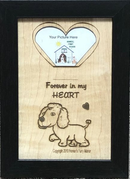 Lost Dog Custom Dog Breed Engraved Wood Picture in Frame - Forever in My Heart (4x6)