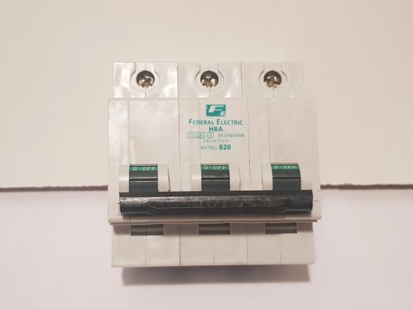 Disjoncteur MCB Federal Electric Stablock 20A Mono – Occasion En état De Marche