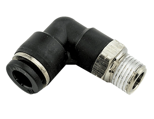 DOT127 / DOT125 PUSH IN X MIP COMPOSITE ADAPTER ELL 1/4 x 1/8 MIP and 1/4 x 1/4" MIP