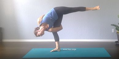 Baddha Ardha Chandrasana, bound half moon, half moon bind