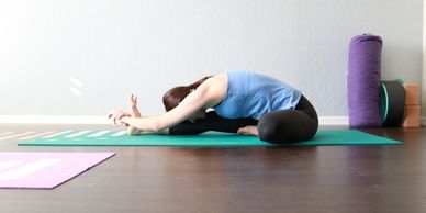 Head-on-knee Pose, Janu Sirsasana, Head-to-knee forward bend, Seated head to knee pose