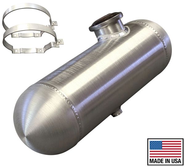 5x16 CENTER FILL SPUN ALUMINUM GAS TANK 1.25 GAL STAINLESS STRAPS