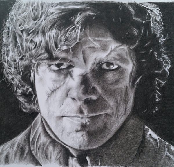 Pencil drawing of Tyrion Lannister.