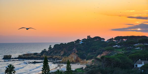 Sunset, Beach, Portugal, Abufiera, Vacation