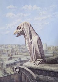 paris gargoyle painting