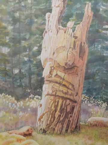 haida memorial pole painting