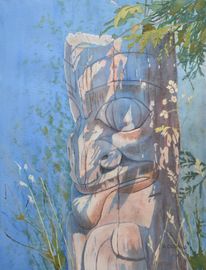 totem images on fence post