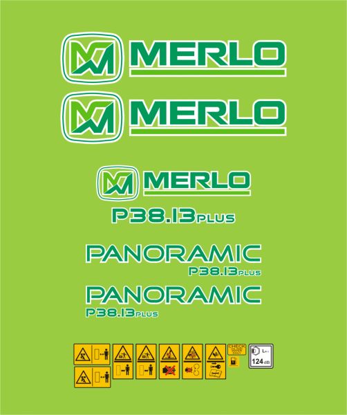 Merlo P38.13 Plus Telescopic Forklift Decal Set.