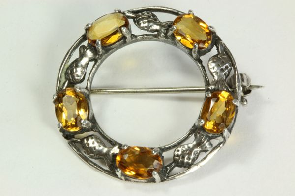 Silver and Citrine stock pin