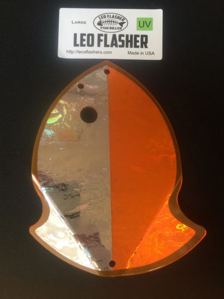 Large Leo Flasher UV Silver Frost on Orange