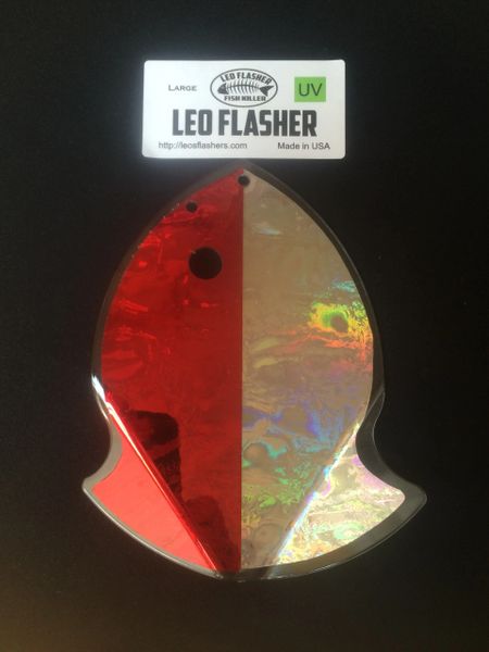 Large Leo Flasher Red Frost / Silver