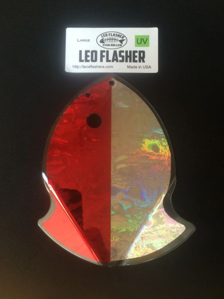 Large Leo Flasher Red Frost / Silver