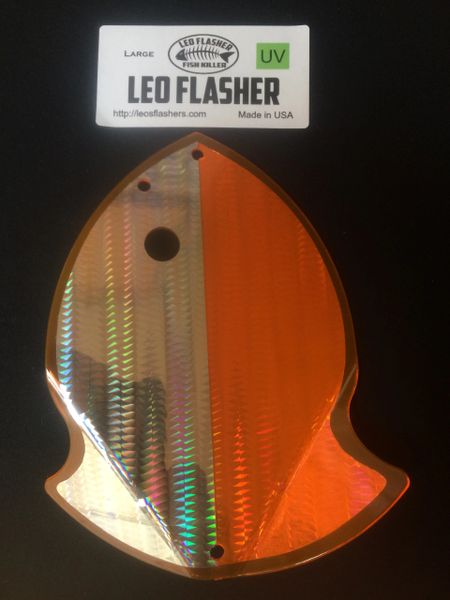 Large Leo Flasher Silver Snakeskin on Orange