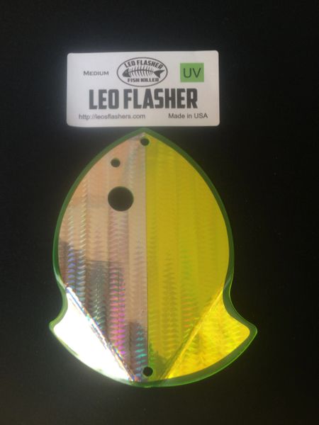 Medium Leo Flasher Silver Snake Skin on Chartreuse