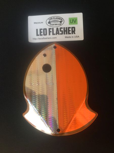 Medium Leo Flasher Silver Snake Skin on Orange