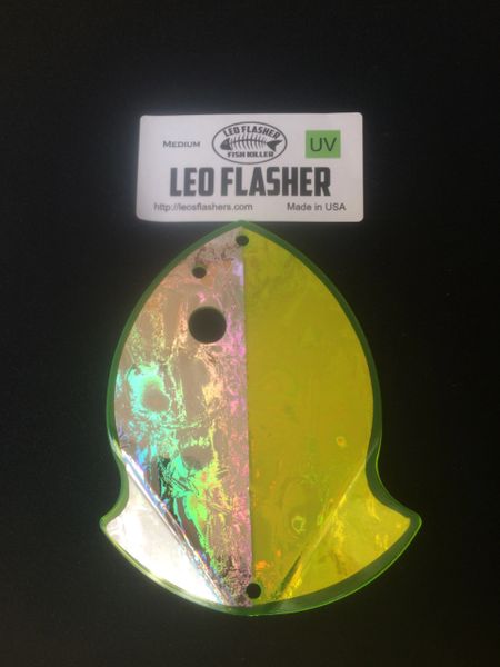 Medium Leo Flasher Silver Frost on Chartreuse