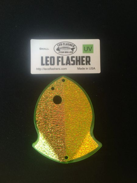 Small Leo Flasher Chartreuse Plastic / Crushed Pearl