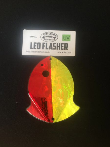 Small Leo Flasher Red Frost / Chartreuse Frost