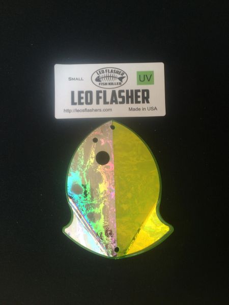 Small Leo Flasher Silver Frost on Chartreuse