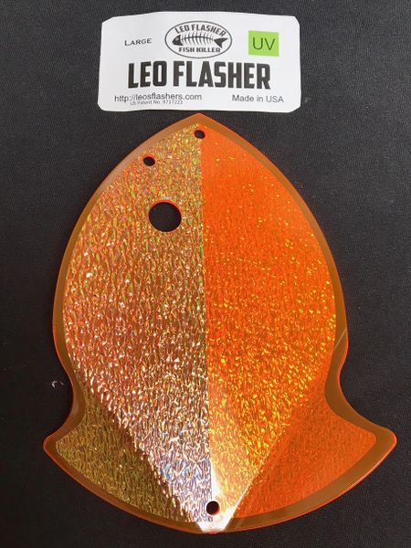 Large Leo Flasher Crushed Pearl on Orange
