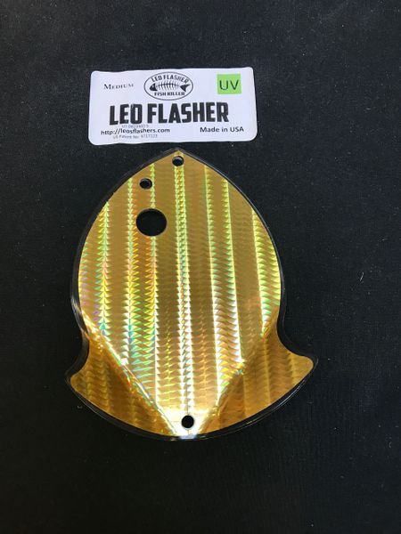 Medium Leo Flasher Gold SS on Clear