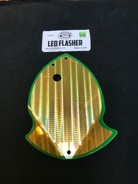 Large Leo Flasher 50/50 Gold SS on Clear