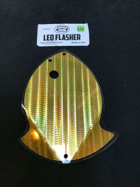 Large Leo Flasher Gold SS on Clear