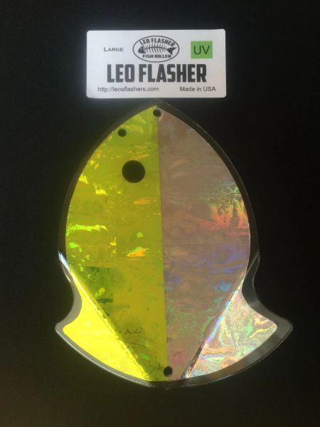 Large Leo Flasher UV Chartreuse/Silver Frost
