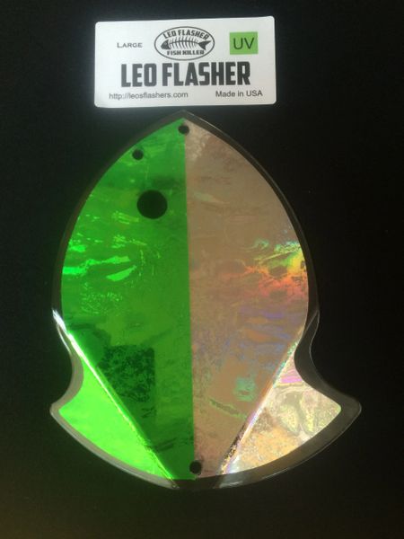 Large Leo Flasher UV Green/Silver Frost