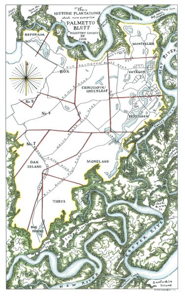 Map Of Palmetto Bluff Sc Historic Plantations Of Palmetto Bluff, Beaufort County, Sc | Custom Maps  For Sale | Custom Map Gifts | Custom Map Art