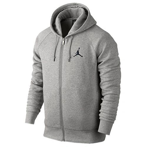 Jordan Jumpman Brushed Full Zip Hoodie Dark Grey Heather/Black | Pure ...