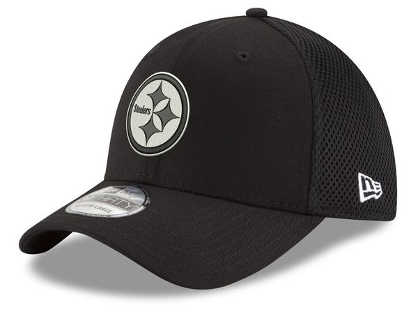 New Era NFL 39THIRTY Black and White Neo Pittsburgh Steelers Cap | Pure ...