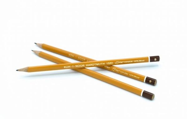 Koh-i-Noor Graphite Pencil Lacquered Thin Triangular 3 Pack – B