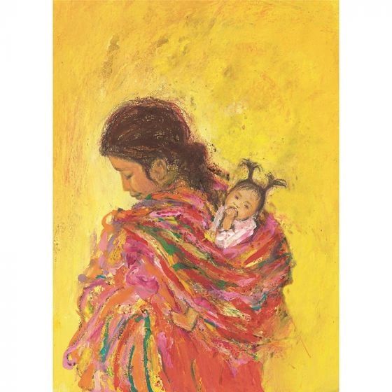 Mayan Woman with Child by Marjan van Zeyl 1 postcard