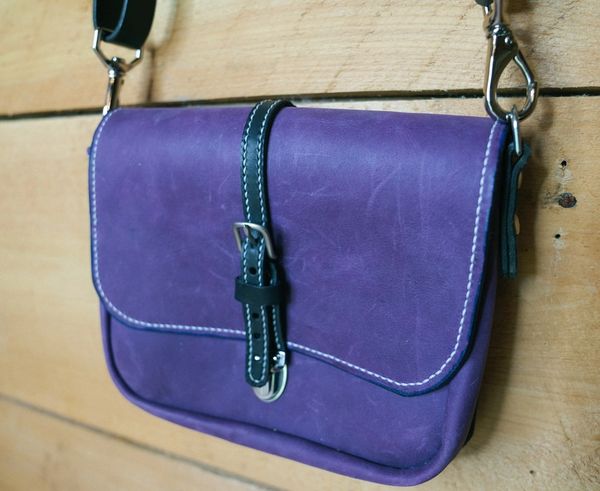 Handsewn Purple Leather Saddle Bag by Jacob of Seventh Wonder Leatherworks #15