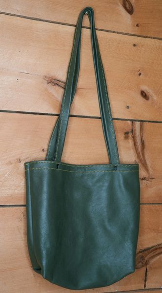Handmade Deep Olive Green Tote Shoulder Bag by Jacob of Seventh Wonder Leatherworks #92