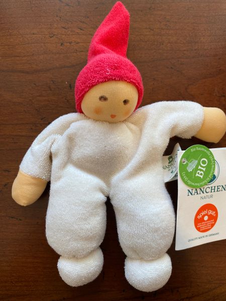 Nanchen Doll Nucki 7.1" - White with Red Hat